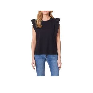 Lauren Conrad LC NWT Black Top With Eyelet Ruffles Size OX. See Sizeing Chart.